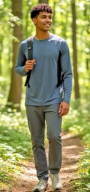 LOLE mens NWT long sleeve round neck wool gorpcore athleisure Small blue black